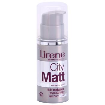 Lirene City Matt Make-up lichid matifiant cu efect de netezire culoare 207 Beige  30 ml
