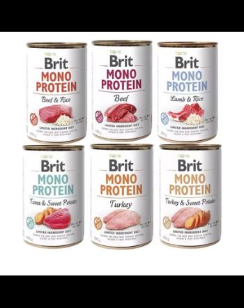 BRIT Mono Protein Mix arome 6x400 g alimente monoproteice pentru caini