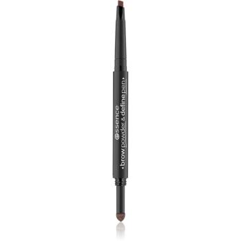 Essence Brow Powder & Define Pen creion sprâncene precise culoare 02 Warm Dark Brown 0,4 g