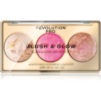 Revolution PRO Blush & Glow paleta pentru intreaga fata culoare Rose Glow 8.4 g