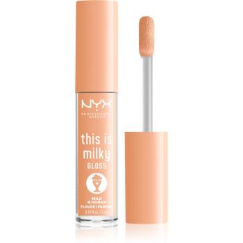 NYX Professional Makeup This is Milky Gloss Milkshakes lip gloss hidratant produs parfumat culoare 17 Milk N Hunny 4 ml