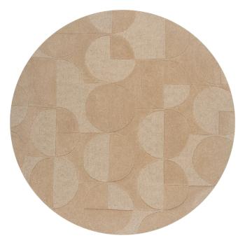 Covor bej rotund din lână ø 160 cm Gigi - Flair Rugs