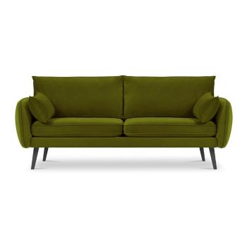 Canapea cu tapițerie din catifea Kooko Home Lento, 198 cm, verde