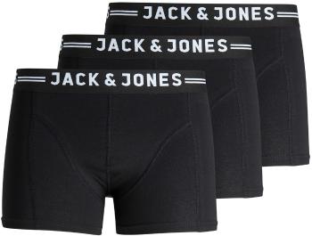 Jack&Jones PACK 3 - boxer bărbați SENSE 12081832 Black Black waistband M