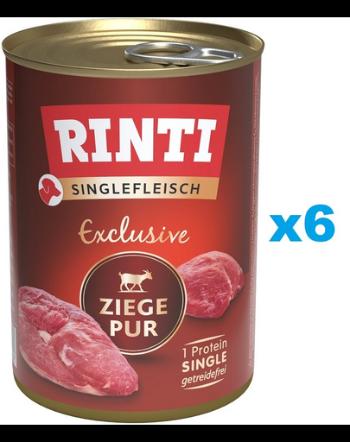 RINTI Singlefleisch Exclusive Goat Pure 6x400 g carne de capra, pentru caini