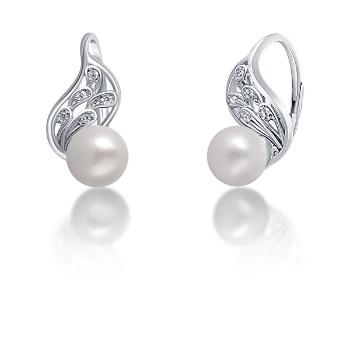 JwL Luxury Pearls Cercei fermecători din argint cu perla albă reală JL0706