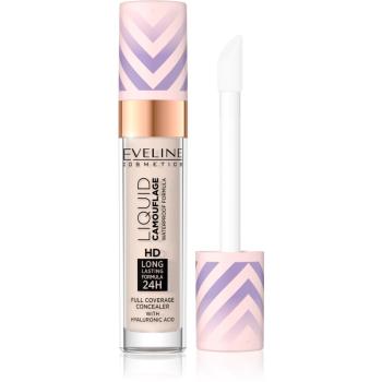 Eveline Cosmetics Liquid Camouflage Corector rezistent la apa cu acid hialuronic culoare 01 Light Porcelain 7,5 ml