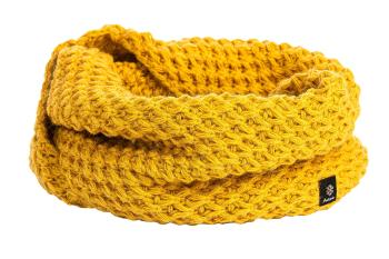 Fular de iarna tricotat (tunel) - galben - Mărimea uni