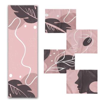 Set 4 suporturi textile pentru farfurii și napron Minimalist Home World