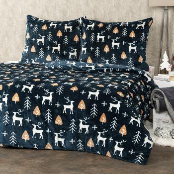Lenjerie pat 1 pers. 4Home Nordic Deer, microfalnelă,140 x 200 cm, 70 x 90 cm, 140 x 200 cm, 70 x 90 cm
