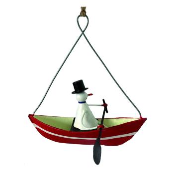 Decorațiune de agățat de Crăciun Snowman in Rowboat - G-Bork