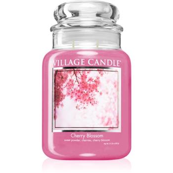 Village Candle Cherry Blossom lumânare parfumată  (Glass Lid) 602 g