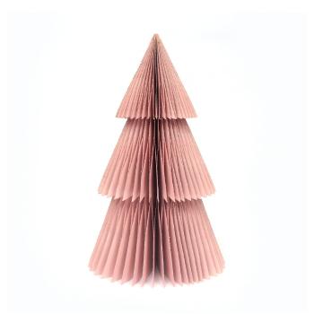 Decorațiune din hârtie pentru Crăciun, formă brad Only Natural, înălțime 22,5 cm, roz