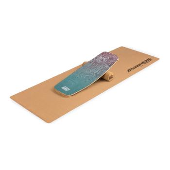 BoarderKING ndoorboard Curved, placa echilibru, saltea, cilindru, lemn / pluta