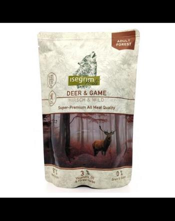 ISEGRIM Adult Forest Roots Caprioara si vanat plic hrana caine 410 g