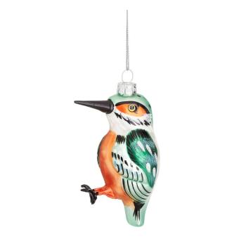 Ornament de Crăciun din sticlă Kingfisher – Sass & Belle