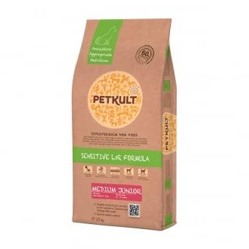PETKULT Sensitive L&R Medium Junior, Miel şi Orez, pachet economic hrană uscată câini junior, 12kg x 2