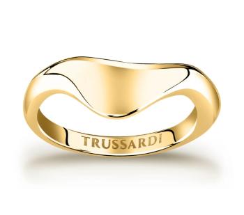 Trussardi Inel modern din oțel placat cu aur T-Design TJAXA07 56 mm