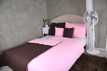 Lenjerie de pat monocolor bumbac - roz/maro - Mărimea 220x200 + 2x 70x90 cm