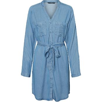 Vero Moda Rochie pentru femei VMSAFFI LS SHORT DRESS GA Light Blue Denim XL