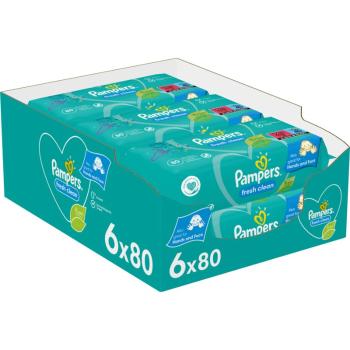 Pampers Fresh Clean XXL Șervețele umede pentru copii pentru piele sensibila 6x80 buc