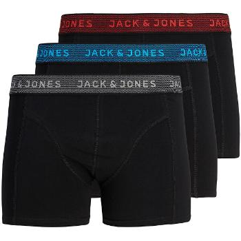 Jack&Jones 3 PACK - boxeri pentru bărbați JACWAISTBAND 12127816 Asphalt Hawaian ocean &amp; Fiery red XL