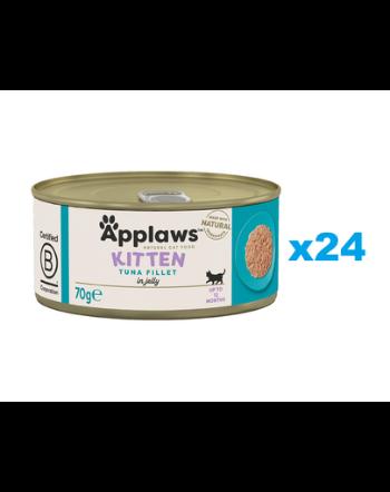 APPLAWS Cat Kitten Tuna in Broth Pachet conserve pisoi, cu ton in sos 24x70 g