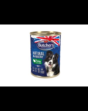 BUTCHER'S Dog Natural&amp;Healthy Hrana umeda cu carne de curcan in aspic pentru caini 400 g