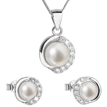 Evolution Group Set de argint de lux cu perle reale Pavona 29022.1 (cercei, lanț, pandantiv)