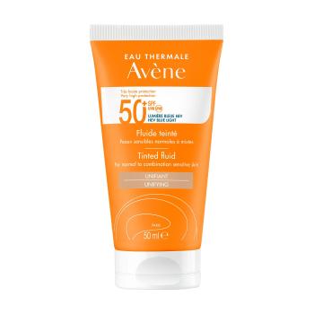 Avène Fluid de bronzare pentru piele sensibilă, normală sau mixtă SPF 50+ Unifying (Tinted Fluid) 50 ml