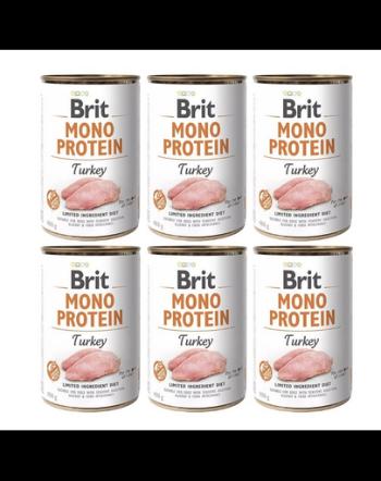 BRIT Mono Protein Turkey 6x400 g hrana monoproteica din curcan