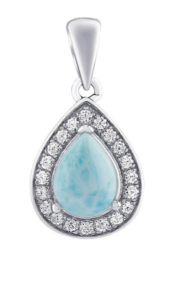 Silvego Pandantiv din argint BRISA cu Larimar autentic și Brilliance Zirconia JJJ1141PLR