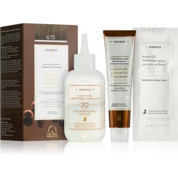 Korres Argan Oil Culoare permanenta pentru par cu ulei de argan culoare 6.73 Golden Cocoa 50 ml