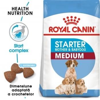 Royal Canin Medium Starter Mother & BabyDog, mama și puiul, pachet economic hrană uscată câini, 12kg x 2