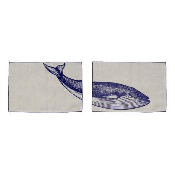 Set 2 suporturi textile pentru farfurii Madre Selva Blue Whale