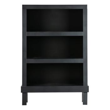 Bibliotecă neagră din lemn   de pin 107x160 cm Bonk – Basiclabel