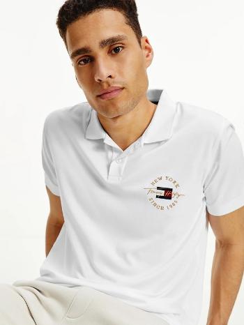 Tommy Hilfiger Icon Logo Interlock Polo Tricou Alb