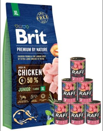 BRIT Premium By Nature Junior Extra Large XL 15 kg + 6x400 g cu vitel