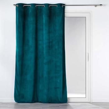 Draperie albastră din catifea reiată 140x260 cm Casual – douceur d'intérieur