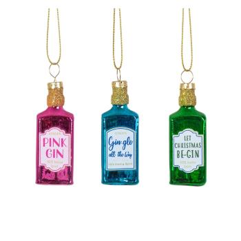 Ornament de Crăciun din sticlă Gin – Sass & Belle