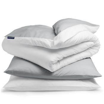 Sleepwise Soft Wonder-Edition, lenjerie de pat, 155x200cm, gri deschis/albă