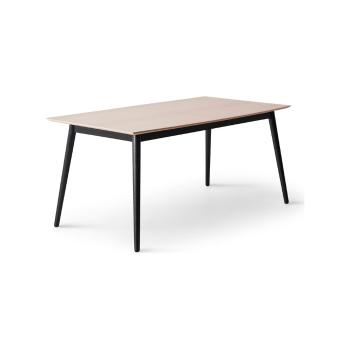 Masă de dining neagră/în culoare naturală extensibilă cu blat cu aspect de lemn de stejar 90x165 cm Meza – Hammel Furniture