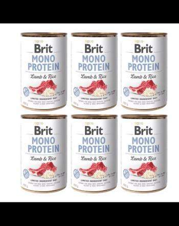 BRIT Mono Protein Lamb &amp; Rice 6x400 g miel si orez, hrana monoproteina caini