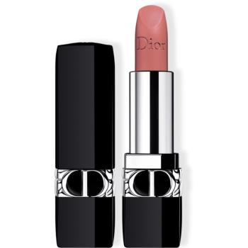 DIOR Rouge Dior ruj cu persistenta indelungata reincarcabil culoare 100 Nude Look Matte 3.5 g