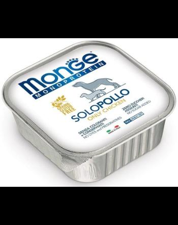 MONGE Dog Monoprotein hrană umedă pentru câini, cu pui 150 g