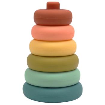 O.B Designs Silicone Stacker Tower turn de construcție Cherry 8m+ 1 buc