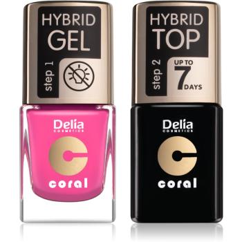 Delia Cosmetics Coral Nail Enamel Hybrid Gel set de cosmetice pentru femei odstín 22