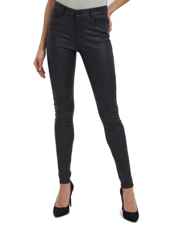 Vero Moda Pantaloni de damă VMSEVEN Slim Fit 10138972 Black COATED L/32