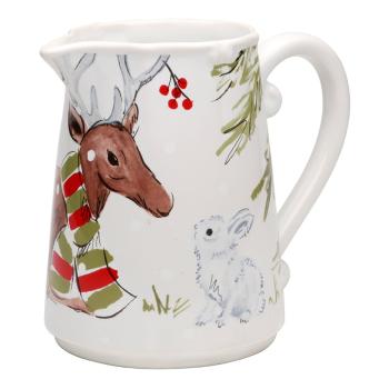 Carafă din gresie cu model de Crăciun Casafina Deer Friends, 1,9 l