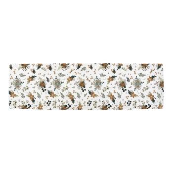 Napron de masă din bumbac 40x140 cm  cu model de Crăciun Festive Flowers – Butter Kings